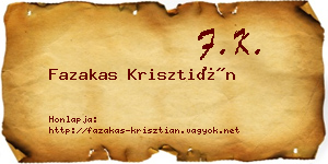 Fazakas Krisztián névjegykártya